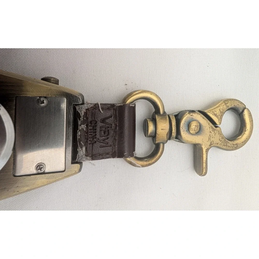 Vintage Coleman Clip-On Field Watch 40-344 Brass Tone Leather‎ Strap
